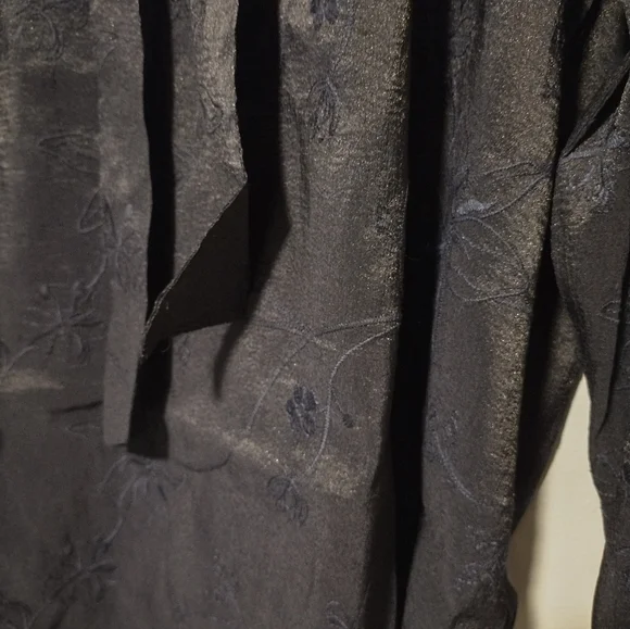 Torrid Chiffon Embroidered Tie Front Peasant Top Blouse - Picture 9 of 11